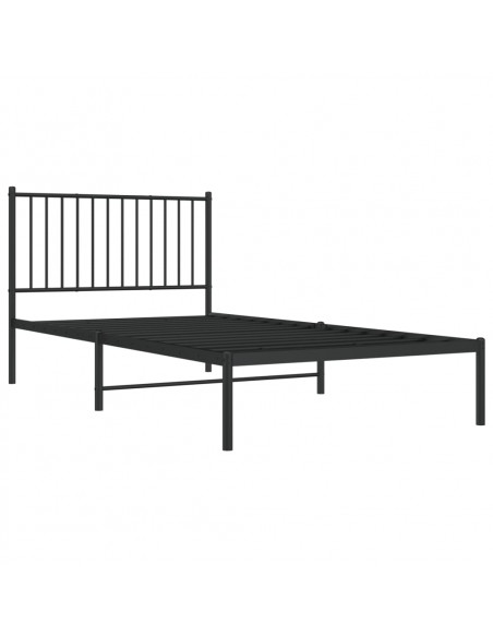 Giroletto con Testiera Metallo Nero 100x200 cm