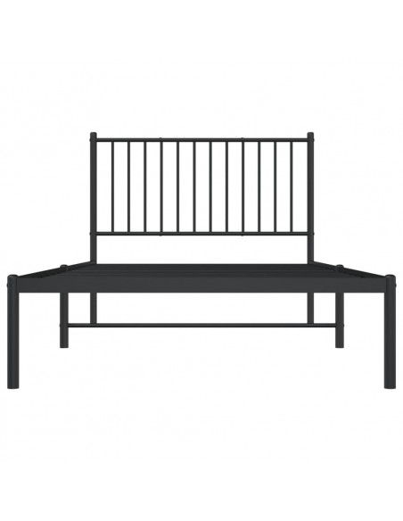 Giroletto con Testiera Metallo Nero 100x200 cm