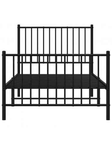 Giroletto con Testiera e Pediera Metallo Nero 90x190 cm