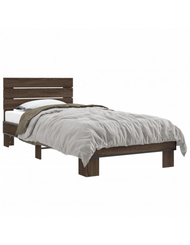 Giroletto Rovere Marrone 90x200 cm Legno Multistrato e Metallo