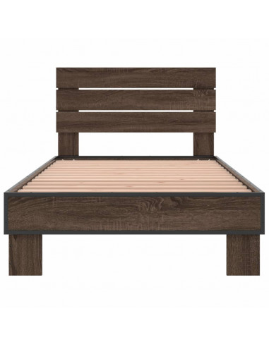 Giroletto Rovere Marrone 90x200 cm Legno Multistrato e Metallo