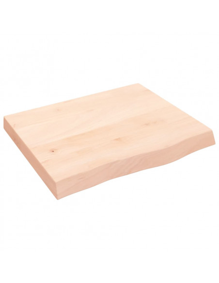 Piano Bagno 60x50x(2-6) cm in Legno Massello Non Trattato