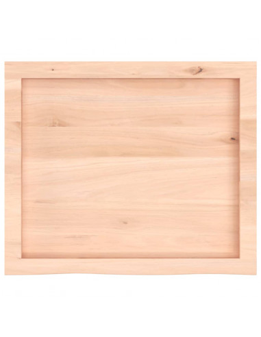 Piano Bagno 60x50x(2-6) cm in Legno Massello Non Trattato