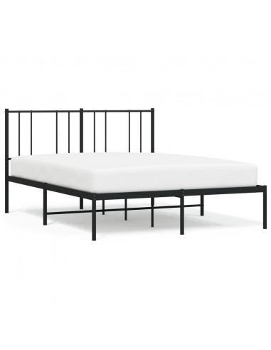 Giroletto con Testiera in Metallo Nero 120x190 cm