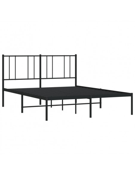 Giroletto con Testiera in Metallo Nero 120x190 cm
