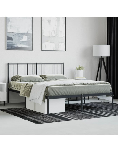 Giroletto con Testiera in Metallo Nero 120x190 cm