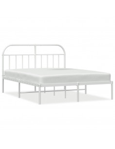 Giroletto con Testiera Metallo Bianco 160x200 cm 2