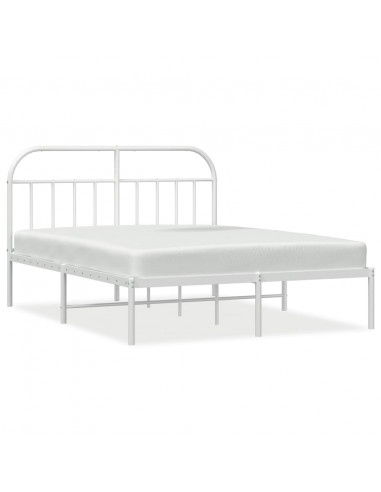 Giroletto con Testiera Metallo Bianco 160x200 cm