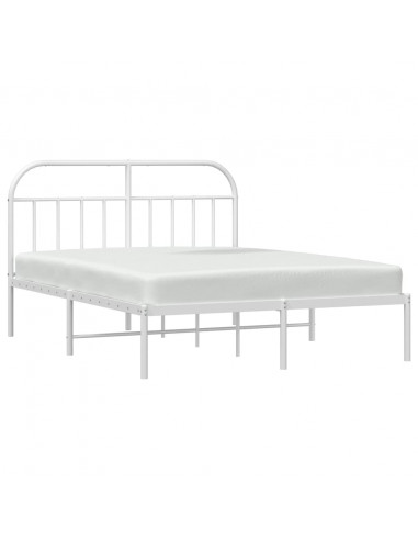 Giroletto con Testiera Metallo Bianco 160x200 cm