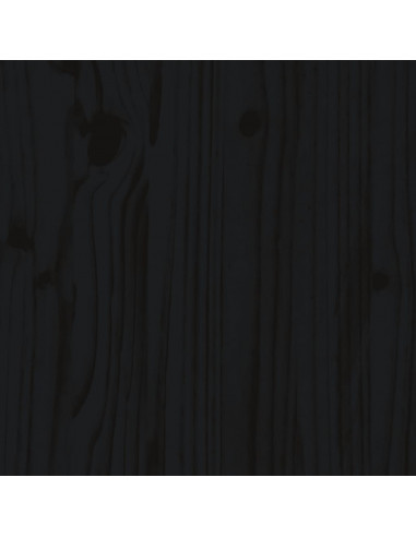 Letto Soppalco con Scala Bambini Nero 90x200cm Massello Pino