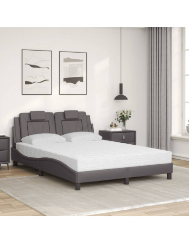 Letto con Materasso Grigio 120x200 cm in Similpelle