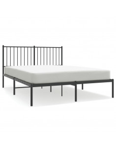 Giroletto con Testiera in Metallo Nero 140x200 cm 2