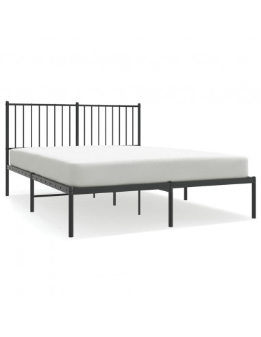 Giroletto con Testiera in Metallo Nero 140x200 cm