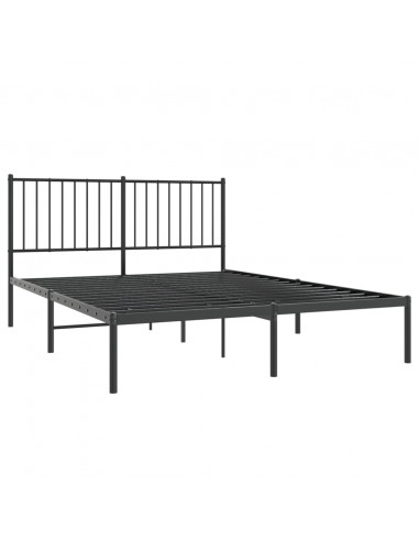 Giroletto con Testiera in Metallo Nero 140x200 cm