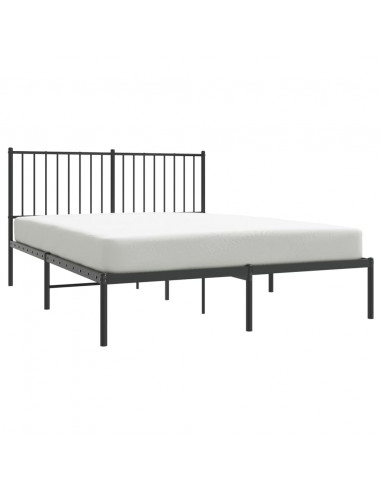 Giroletto con Testiera in Metallo Nero 140x200 cm