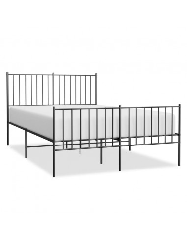 Giroletto con Testiera e Pediera Metallo Nero 120x190 cm