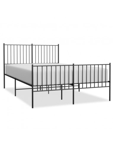 Giroletto con Testiera e Pediera Metallo Nero 140x190 cm