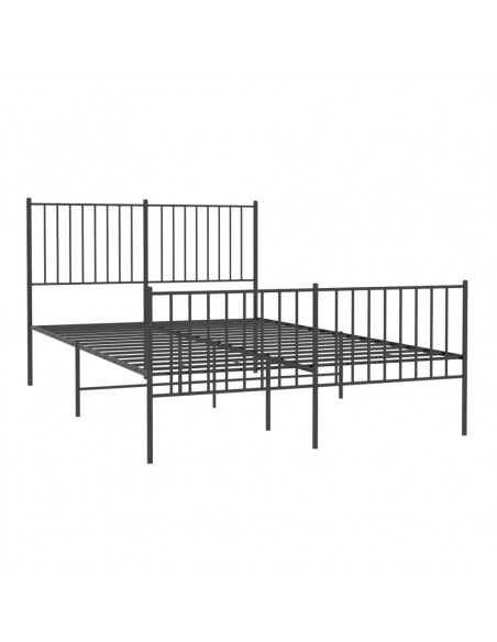 Giroletto con Testiera e Pediera Metallo Nero 140x190 cm