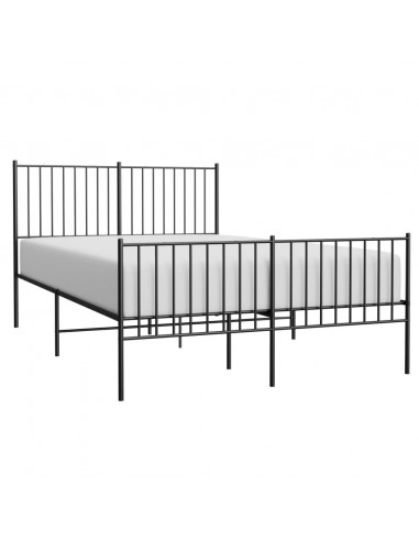 Giroletto con Testiera e Pediera Metallo Nero 140x190 cm