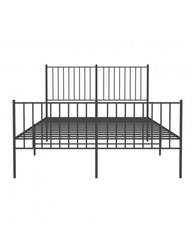 Giroletto con Testiera e Pediera Metallo Nero 140x190 cm