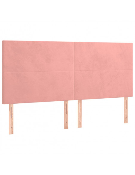 Giroletto con Testiera Rosa 160x200 cm in Velluto