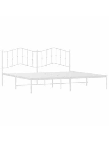 Giroletto con Testiera Metallo Bianco 200x200 cm