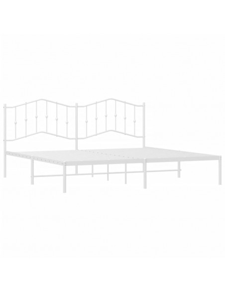 Giroletto con Testiera Metallo Bianco 200x200 cm