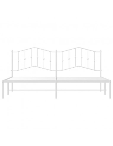 Giroletto con Testiera Metallo Bianco 200x200 cm