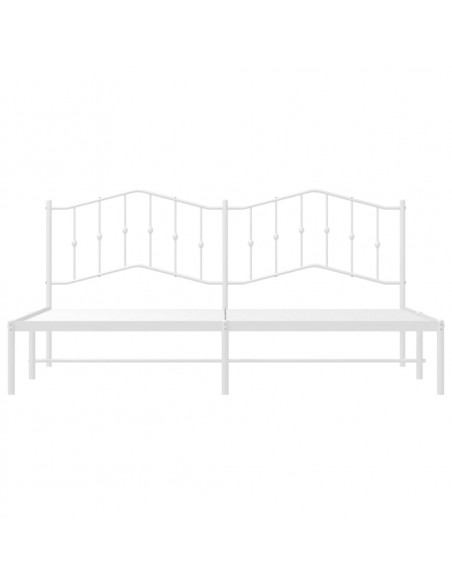 Giroletto con Testiera Metallo Bianco 200x200 cm