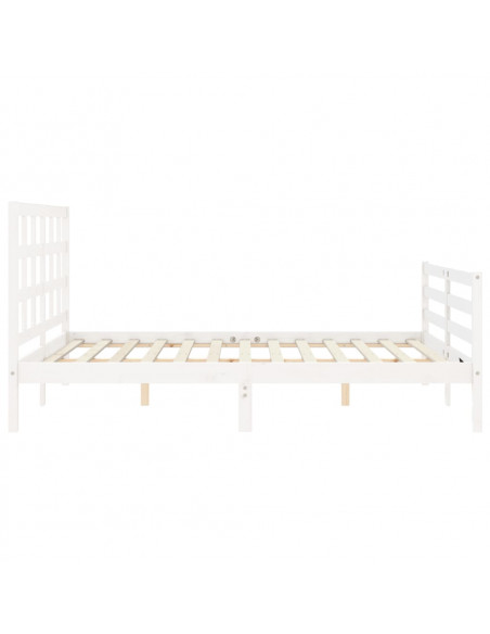 Giroletto con Testiera Bianco 160x200 cm Legno Massello