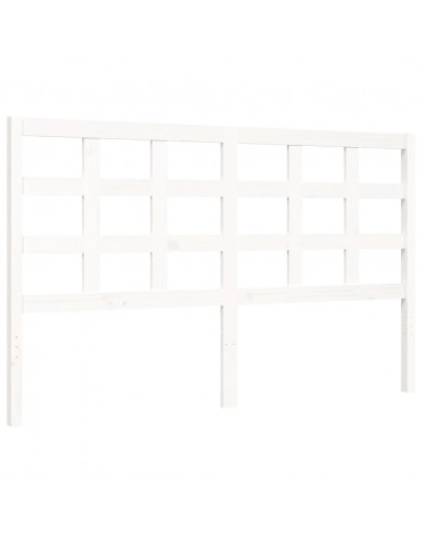 Giroletto con Testiera Bianco 160x200 cm Legno Massello