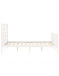 Giroletto con Testiera Bianco 120x200 cm in Legno Massello 2