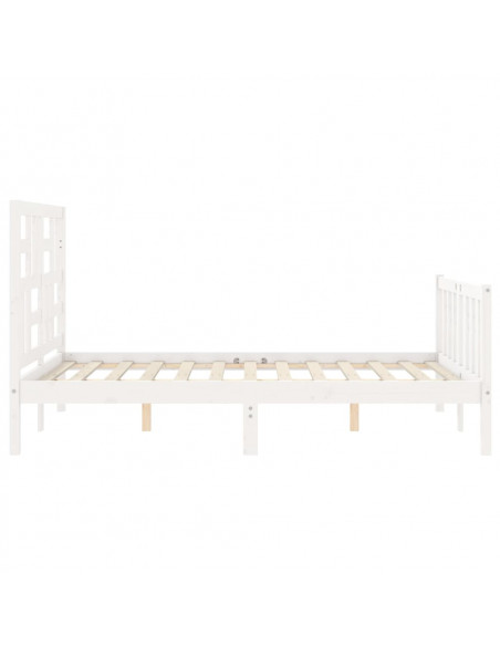 Giroletto con Testiera Bianco 120x200 cm in Legno Massello