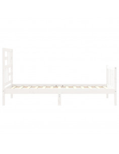 Giroletto con Testiera Bianco 90x200 cm in Legno Massello 2