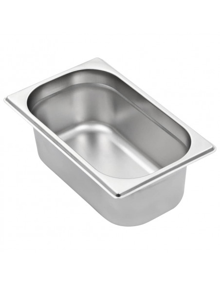 Contenitori Gastronorm 8 pz GN 1/4 100 mm in Acciaio Inox