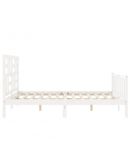 Giroletto con Testiera Bianco 160x200 cm Legno Massello