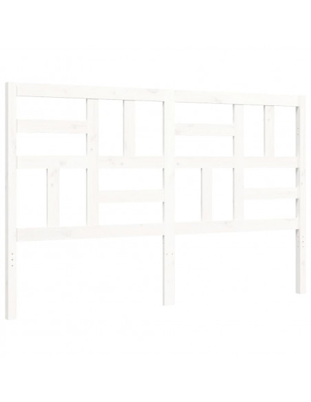 Giroletto con Testiera Bianco 160x200 cm Legno Massello