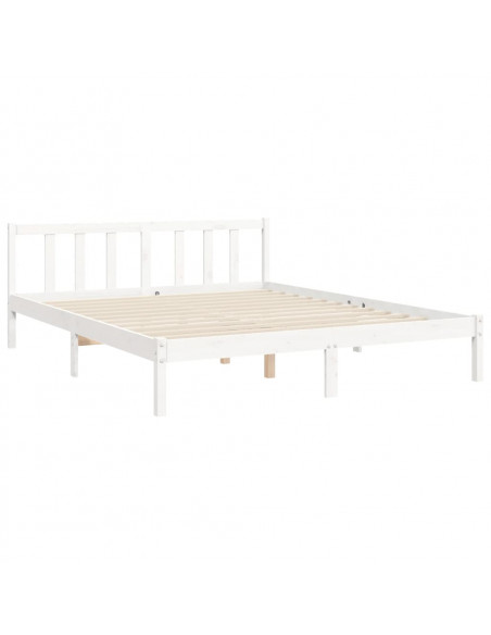 Giroletto con Testiera Bianco 160x200 cm Legno Massello