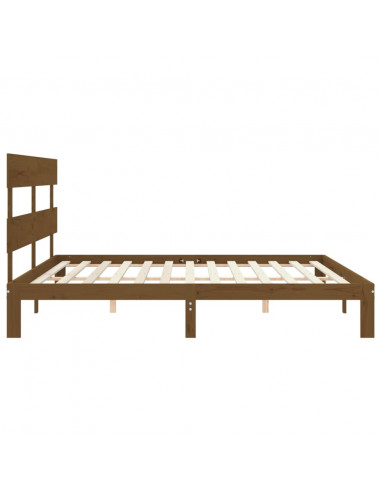 Giroletto con Testiera Miele 200x200 cm in Legno Massello