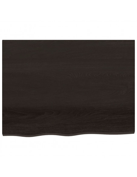 Piano Bagno Marrone Scuro 80x60x(2-6)cm Legno Massello Trattato