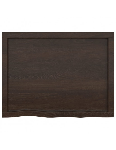 Piano Bagno Marrone Scuro 80x60x(2-6)cm Legno Massello Trattato