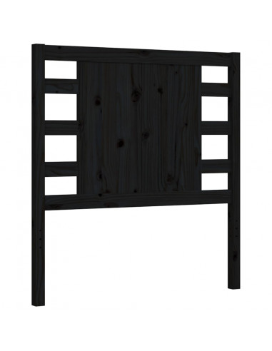 Giroletto con Testiera Nero Small Single in Legno Massello