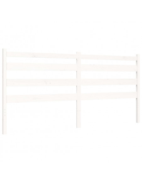 Giroletto con Testiera Bianco 200x200 cm in Legno Massello
