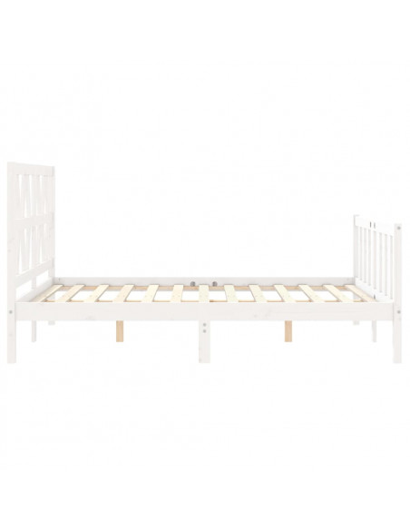 Giroletto con Testiera Bianco 120x200 cm in Legno Massello