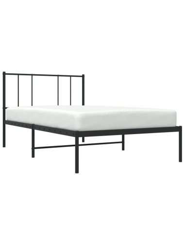 Giroletto con Testiera in Metallo Nero 75x190 cm