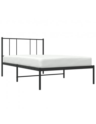 Giroletto con Testiera in Metallo Nero 90x190 cm