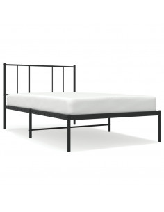 Giroletto con Testiera in Metallo Nero 100x190 cm 2