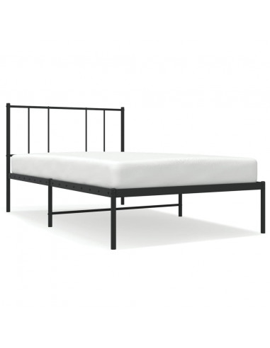 Giroletto con Testiera in Metallo Nero 100x190 cm