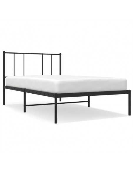 Giroletto con Testiera in Metallo Nero 100x190 cm