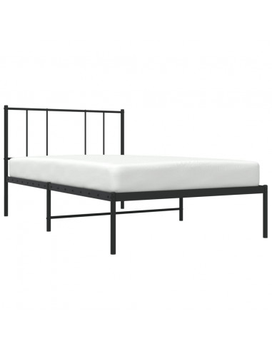 Giroletto con Testiera in Metallo Nero 100x190 cm